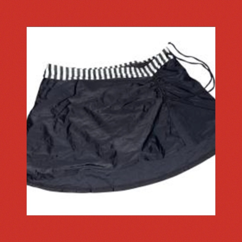 Black High-Waist Swim Skirt with Striped Waistband.41 - Picture 6 of 6